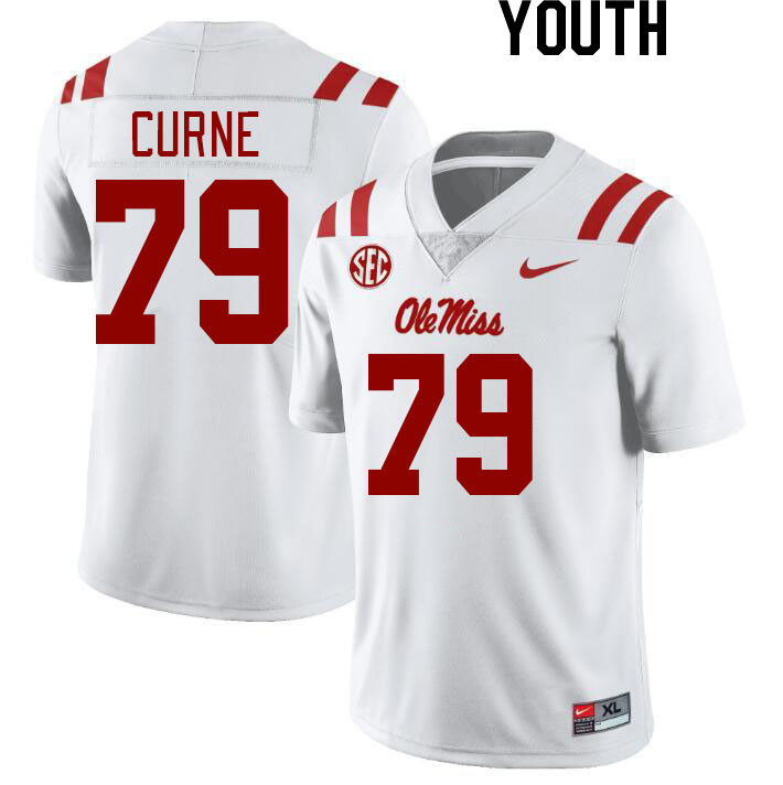 Youth #79 Victor Curne Ole Miss Rebels College Football Jerseyes Stitched Sale-White